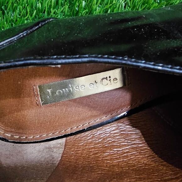 Louise et Cie Shoes Women’s 8M/38 Black Patent Leather Oxford Wooden Heel Point - Picture 6 of 10